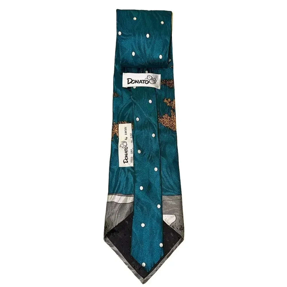 Donato Silk Golf‎ Tie Scenic Novelty Tree Landscape Golfer Necktie